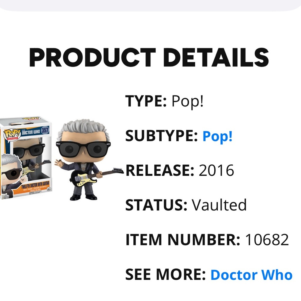 Funko Pop! Doctor Who Figure with Guitar